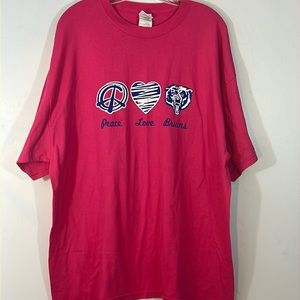 Peace, Love,Bruins 2X ultra blend cotton/poly fabric